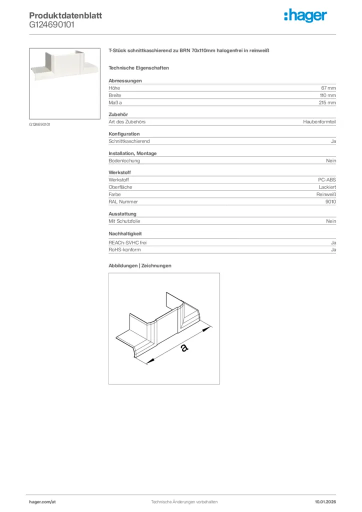 Bild Hager Produktdatenblatt G124690101 | Hager Deutschland