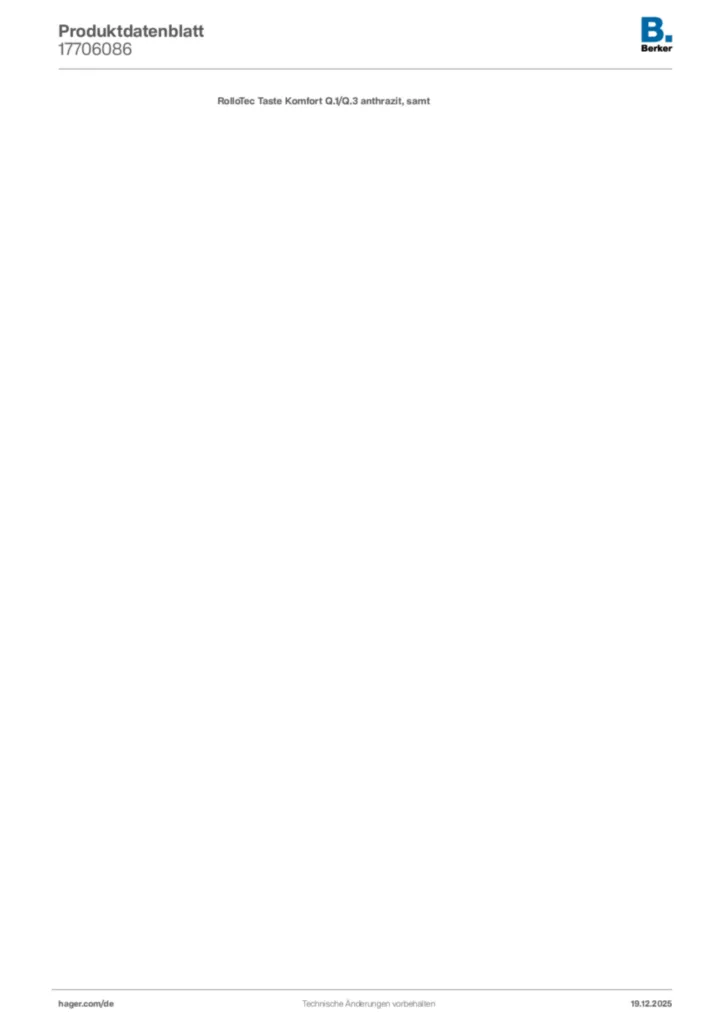 Bild Berker Produktdatenblatt 17706086 | Hager Deutschland