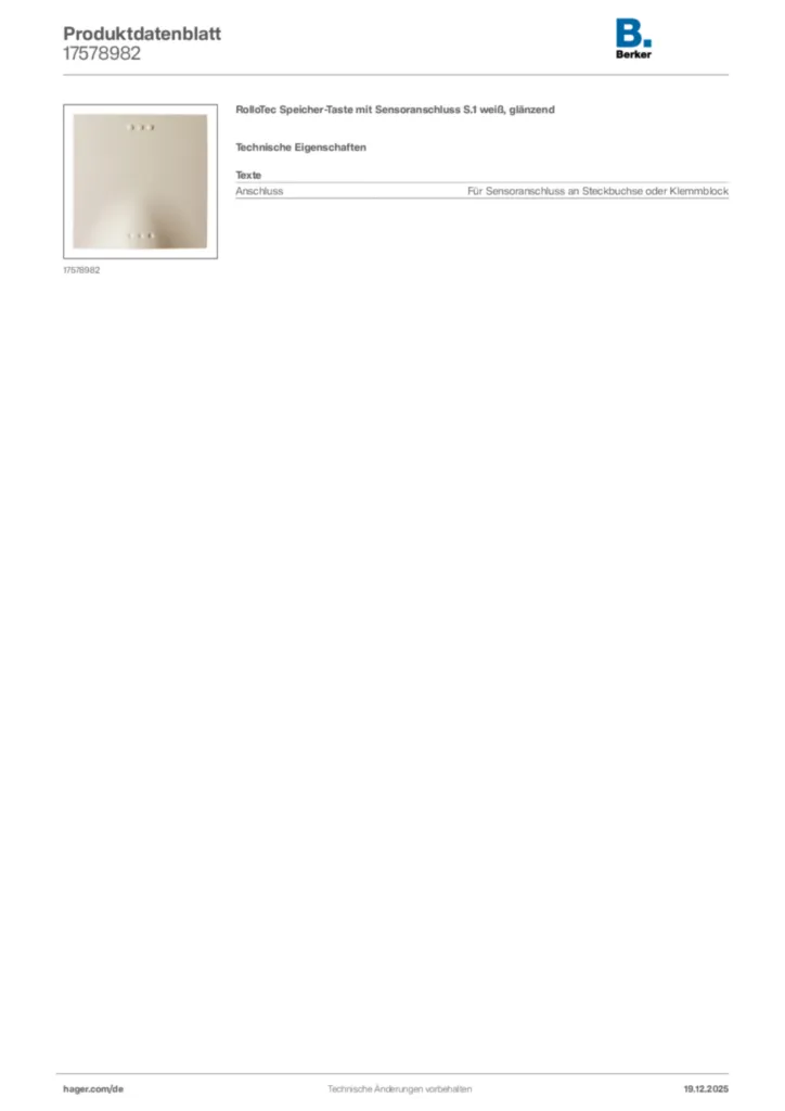 Bild Berker Produktdatenblatt 17578982 | Hager Deutschland