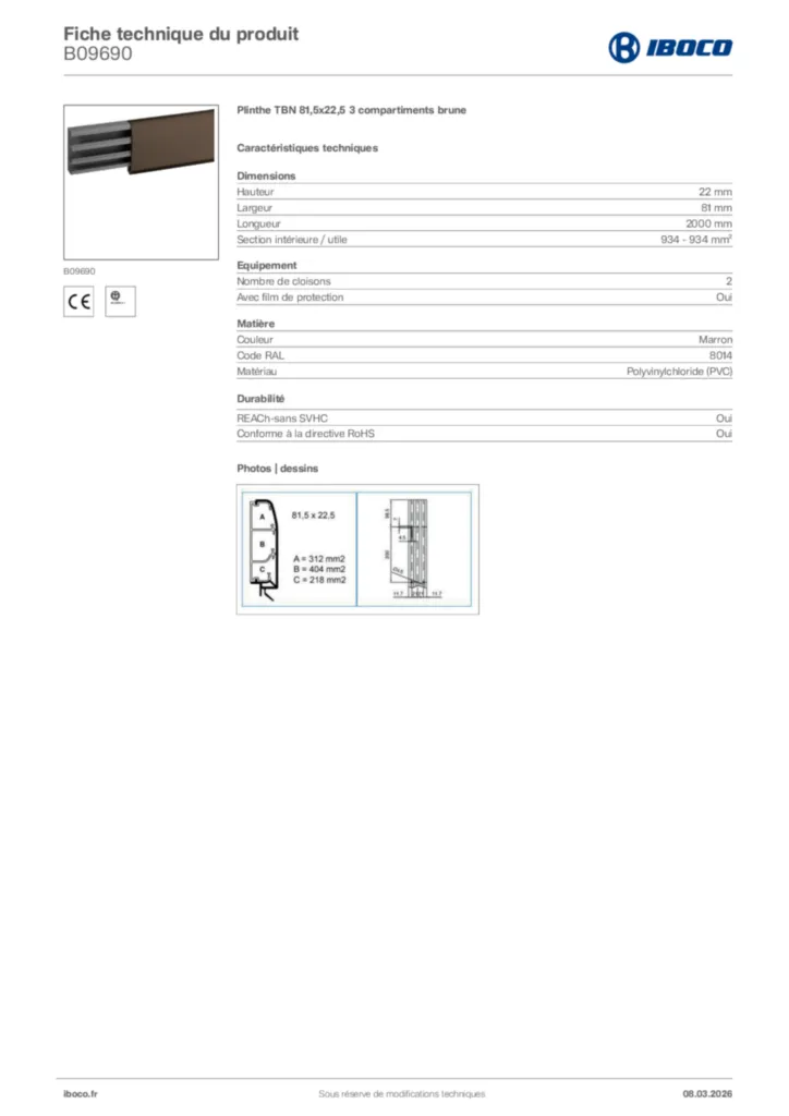 Image Iboco Fiche technique du produit B09690 | Hager France