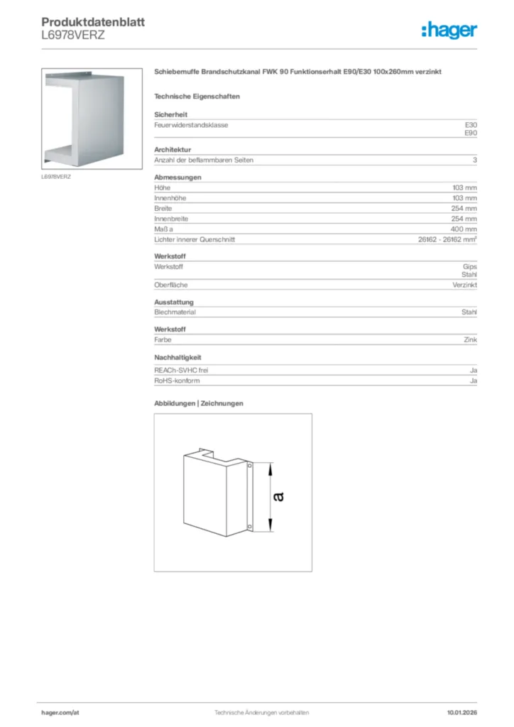 Bild Hager Produktdatenblatt L6978VERZ | Hager Deutschland