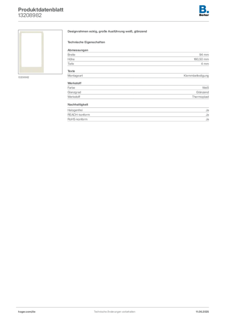 Berker Produktdatenblatt 13208982