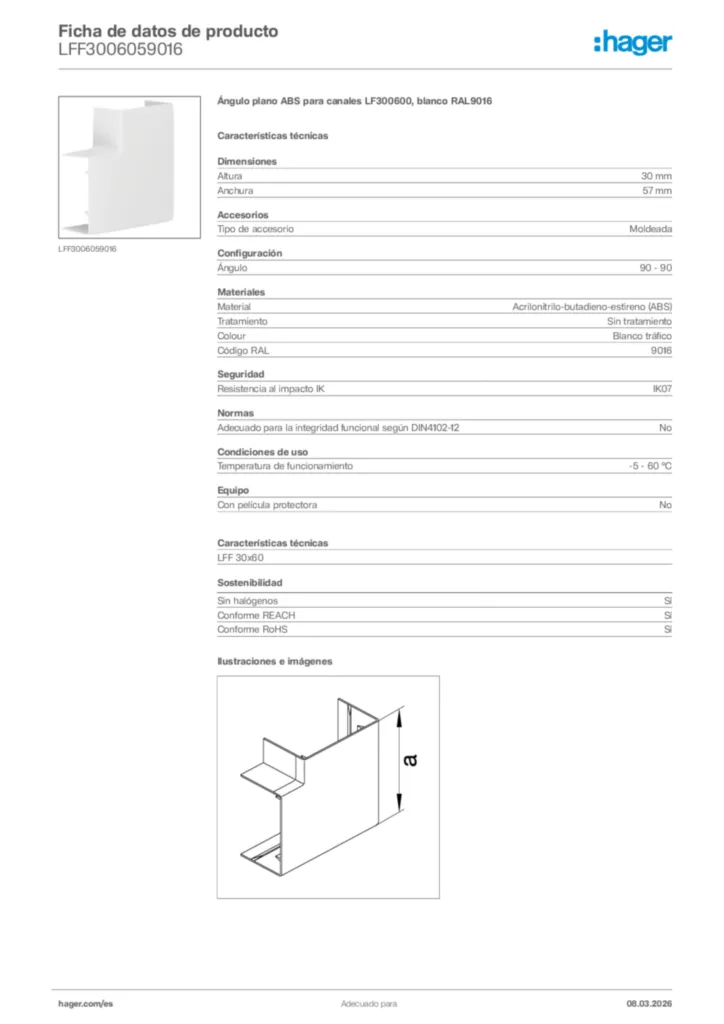 Imagen Hager Ficha de datos de producto LFF3006059016 | Hager España