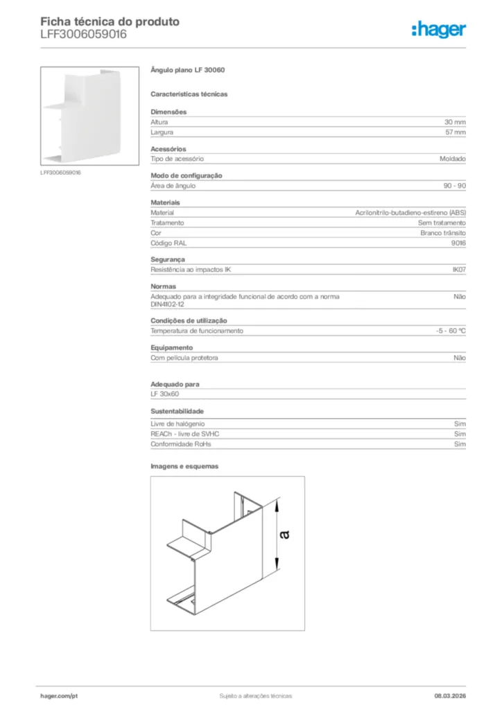 Imagem Hager Ficha técnica do produto LFF3006059016 | Hager Portugal