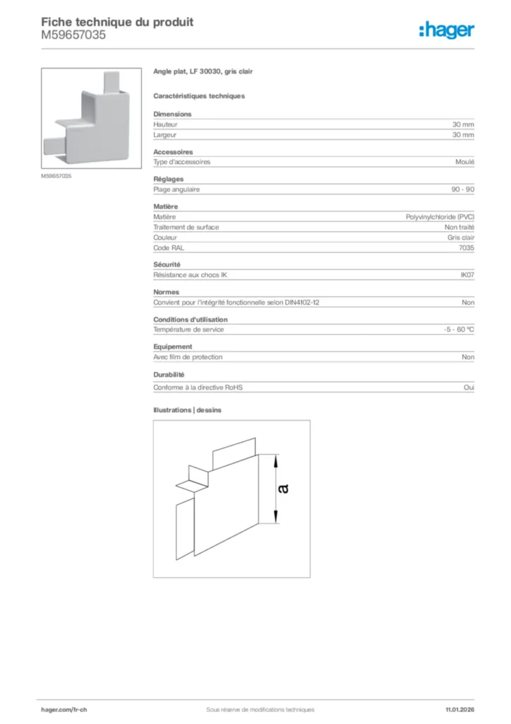 Image Hager Fiche technique du produit M59657035 | Hager Suisse