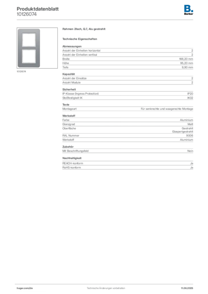 Berker Produktdatenblatt 10126074