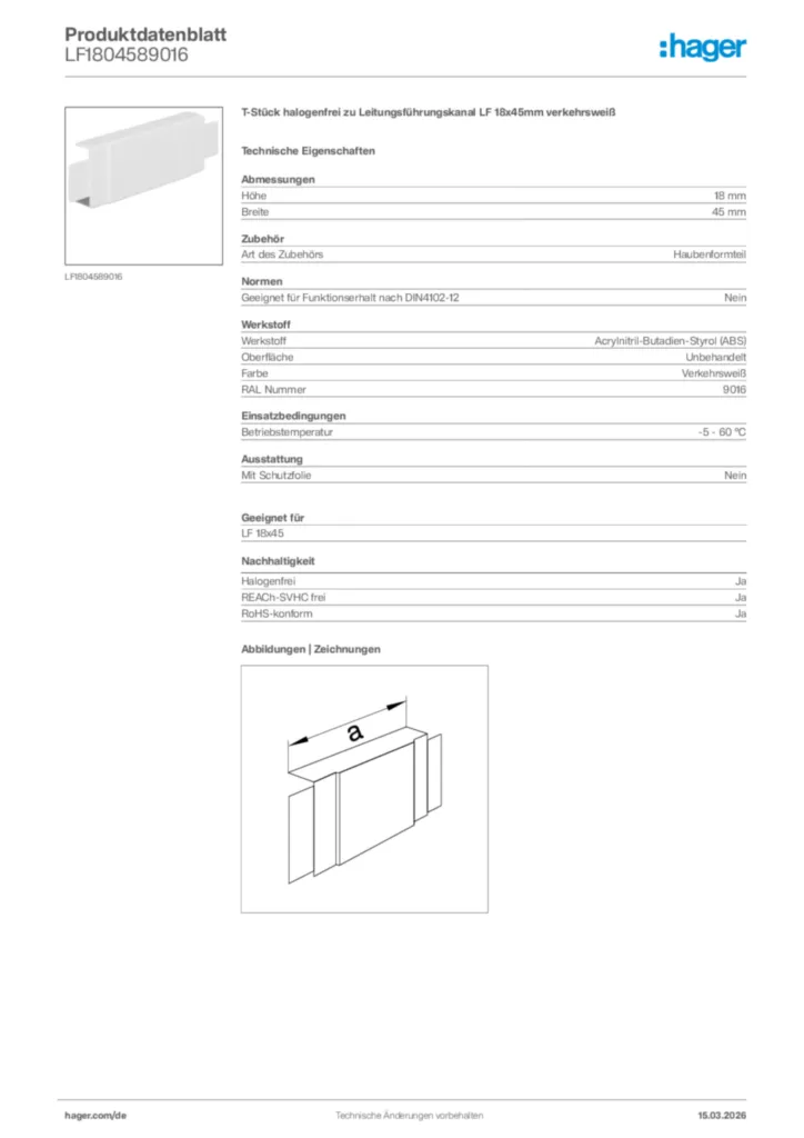 Bild Hager Produktdatenblatt LF1804589016 | Hager Deutschland