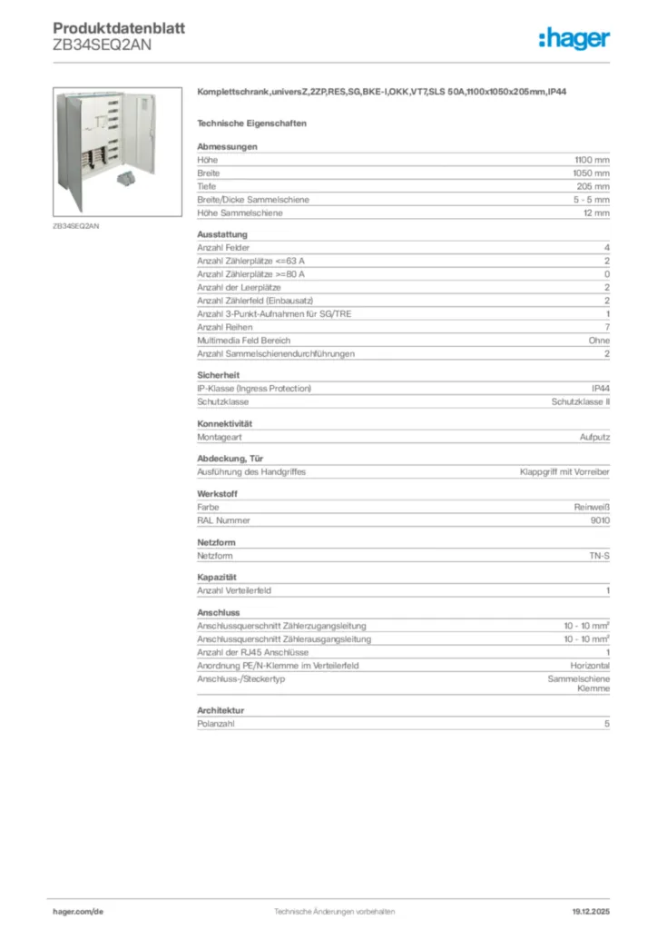 Bild Hager Produktdatenblatt ZB34SEQ2AN | Hager Deutschland