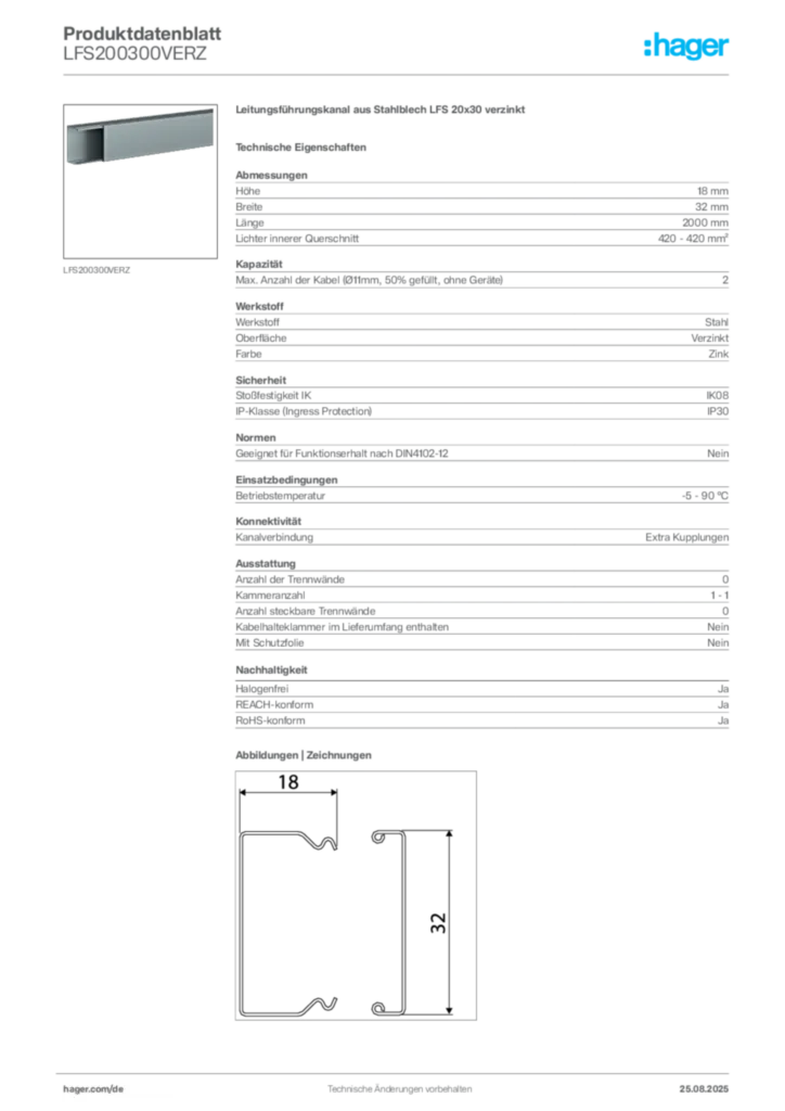 Bild Hager Produktdatenblatt LFS200300VERZ | Hager Deutschland