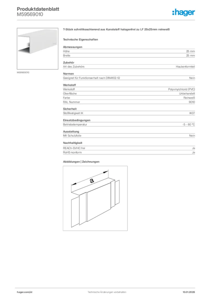 Bild Hager Produktdatenblatt M59569010 | Hager Deutschland
