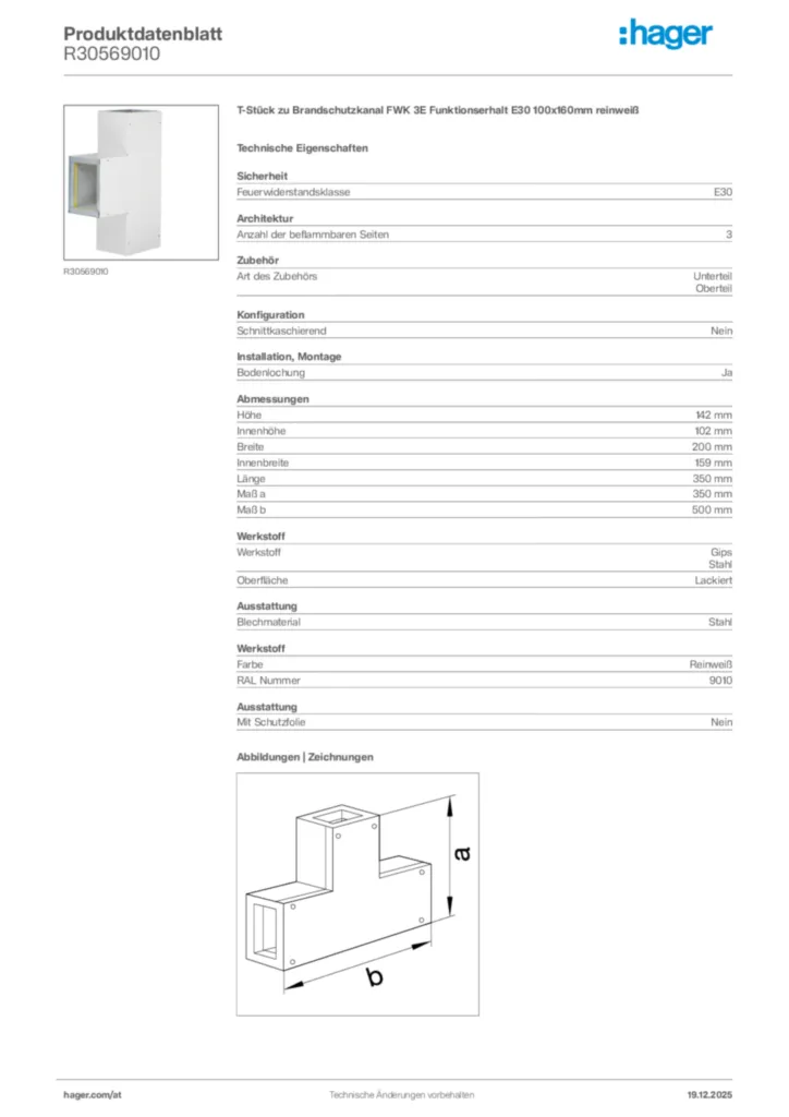 Bild Hager Produktdatenblatt R30569010 | Hager Deutschland