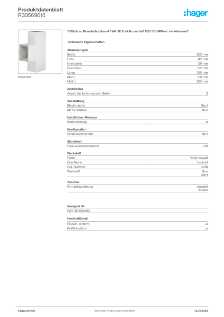 Bild Hager Produktdatenblatt R30569016 | Hager Deutschland