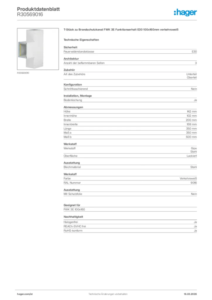 Bild Hager Produktdatenblatt R30569016 | Hager Deutschland