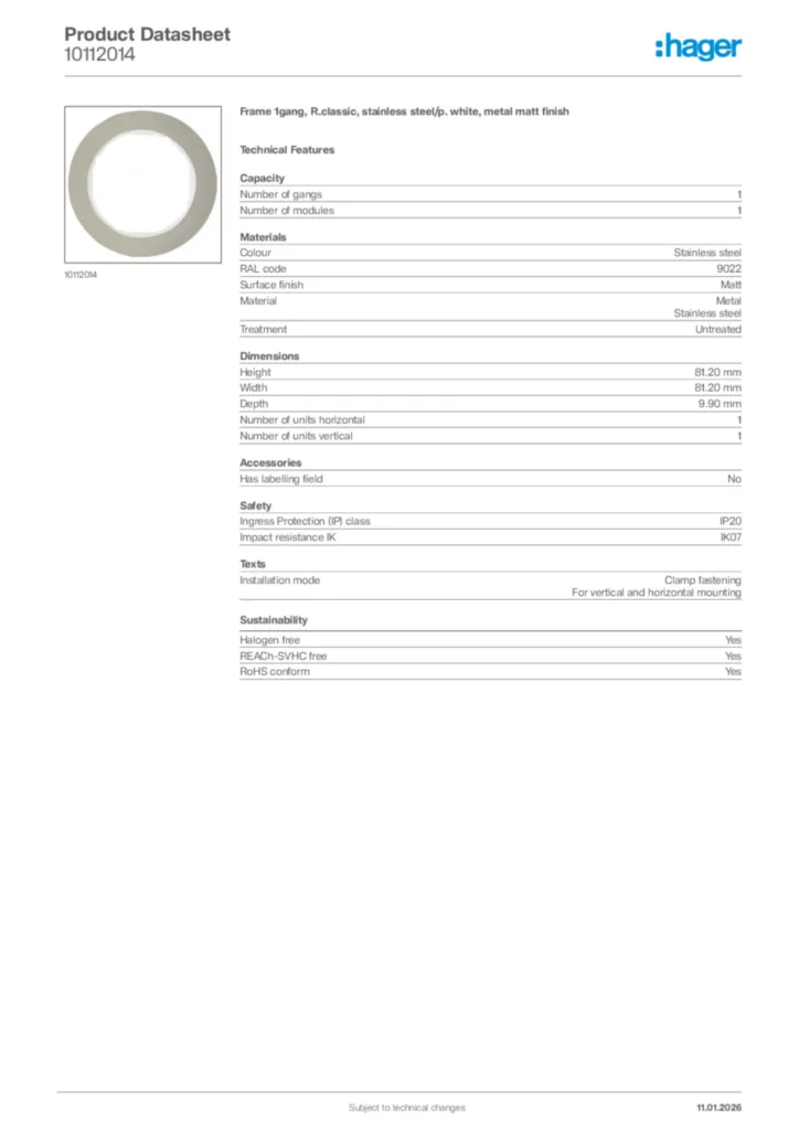 Image Hager Product data sheet 10112014  | Hager