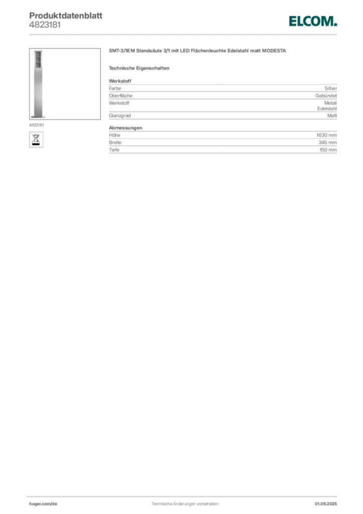 Elcom Produktdatenblatt 4823181