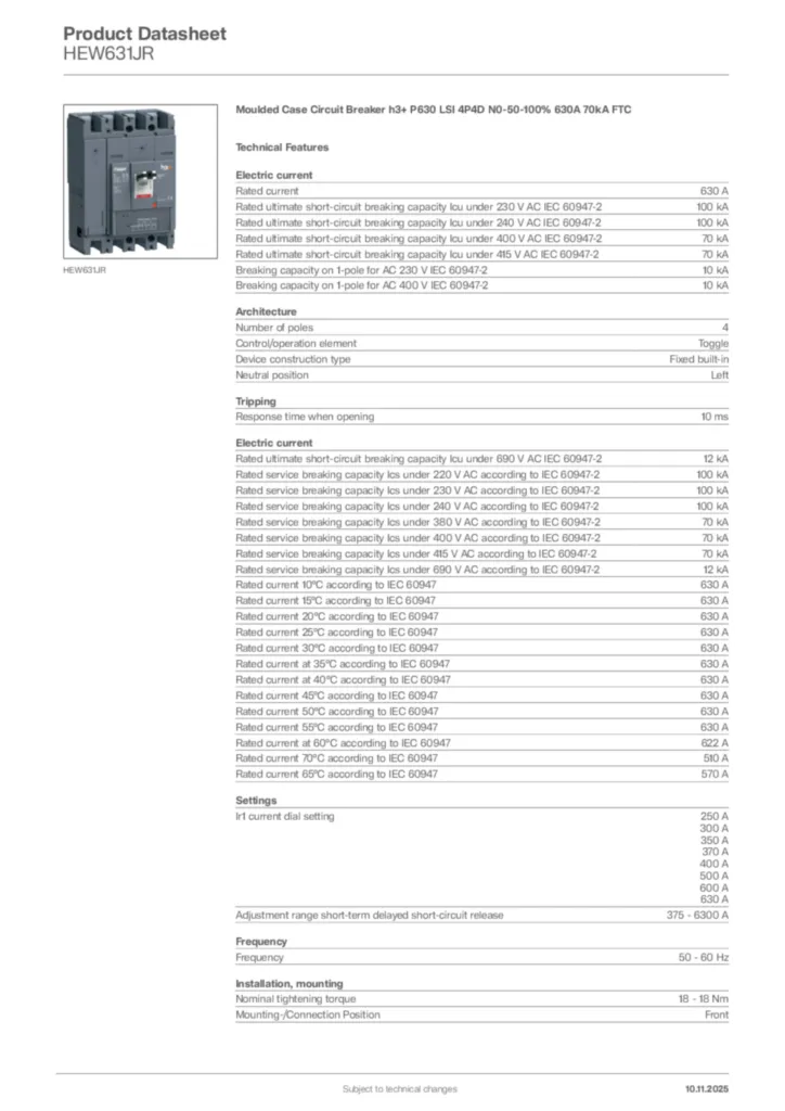 Image Hager Product data sheet HEW631JR  | Hager Africa