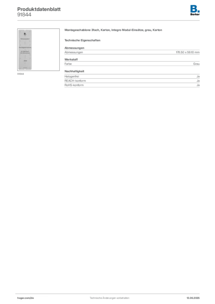 Berker Produktdatenblatt 91844