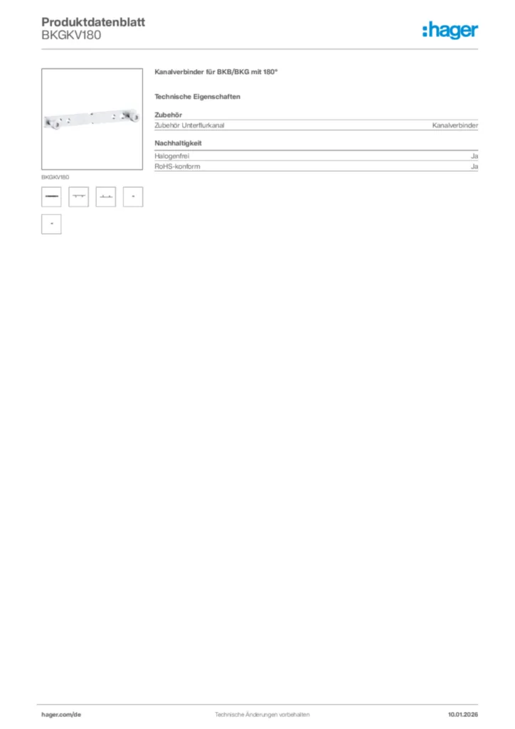 Bild Hager Produktdatenblatt BKGKV180 | Hager Deutschland