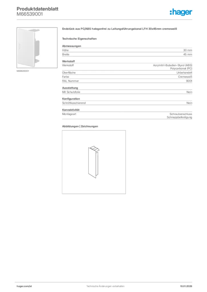 Bild Hager Produktdatenblatt M66539001 | Hager Deutschland