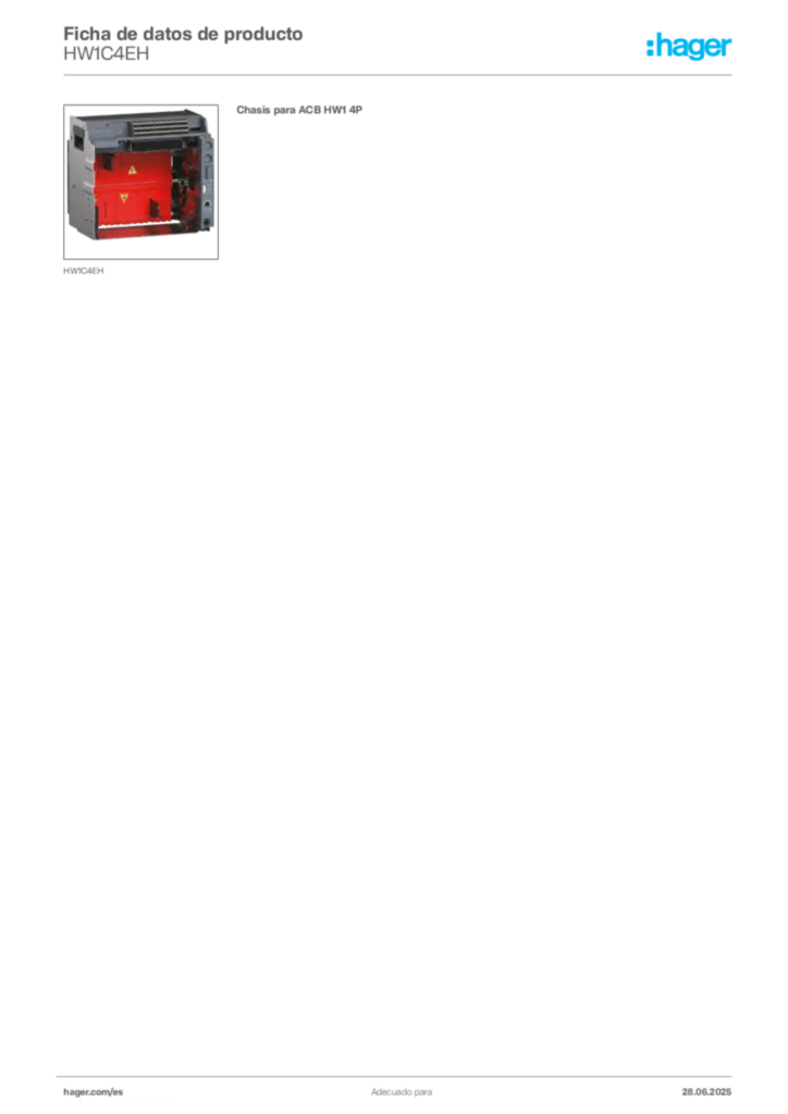 Imagen Hager Ficha de datos de producto HW1C4EH | Hager España