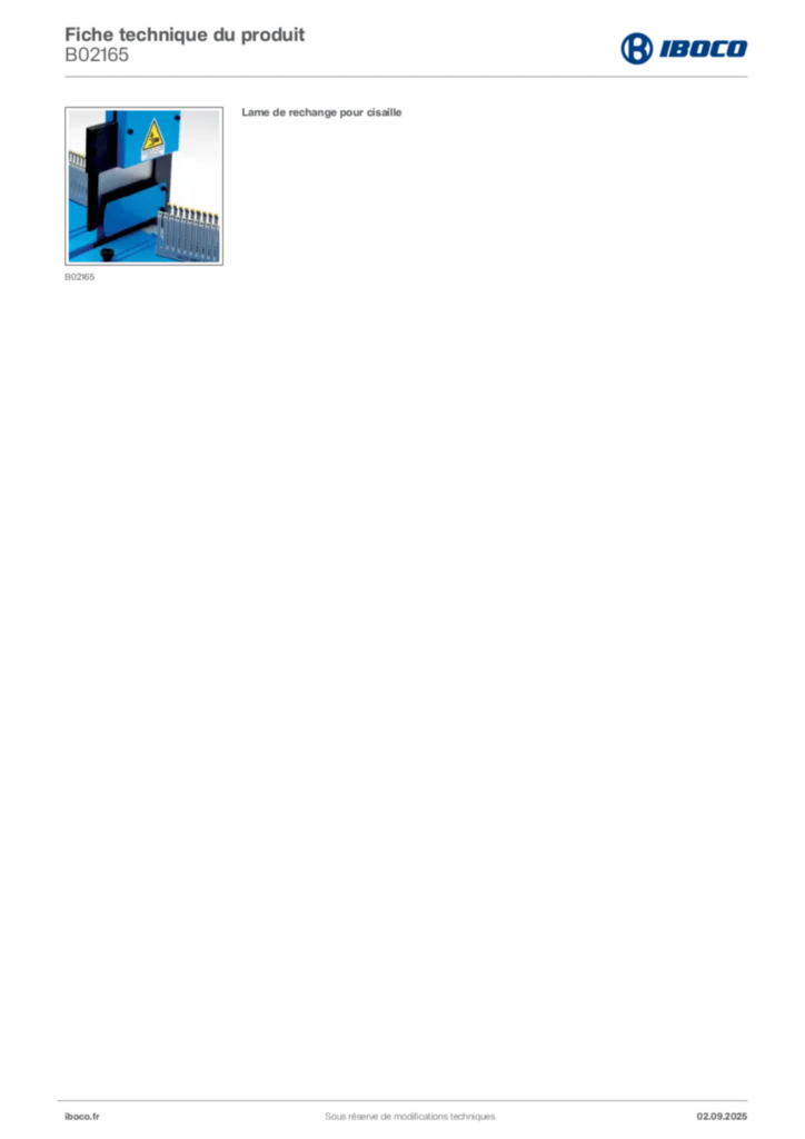 Image Iboco Fiche technique du produit B02165 | Hager France