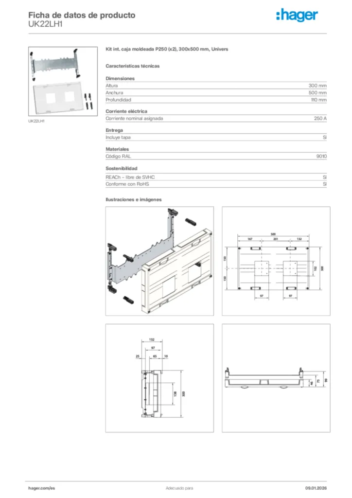 Imagen Hager Ficha de datos de producto UK22LH1 | Hager España
