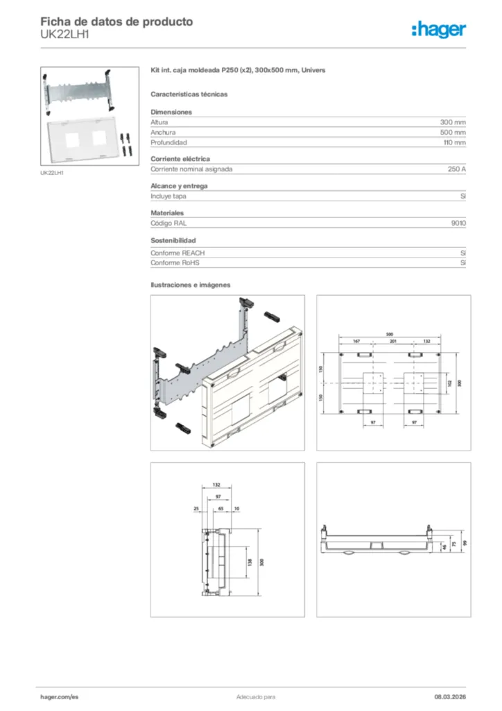 Imagen Hager Ficha de datos de producto UK22LH1 | Hager España