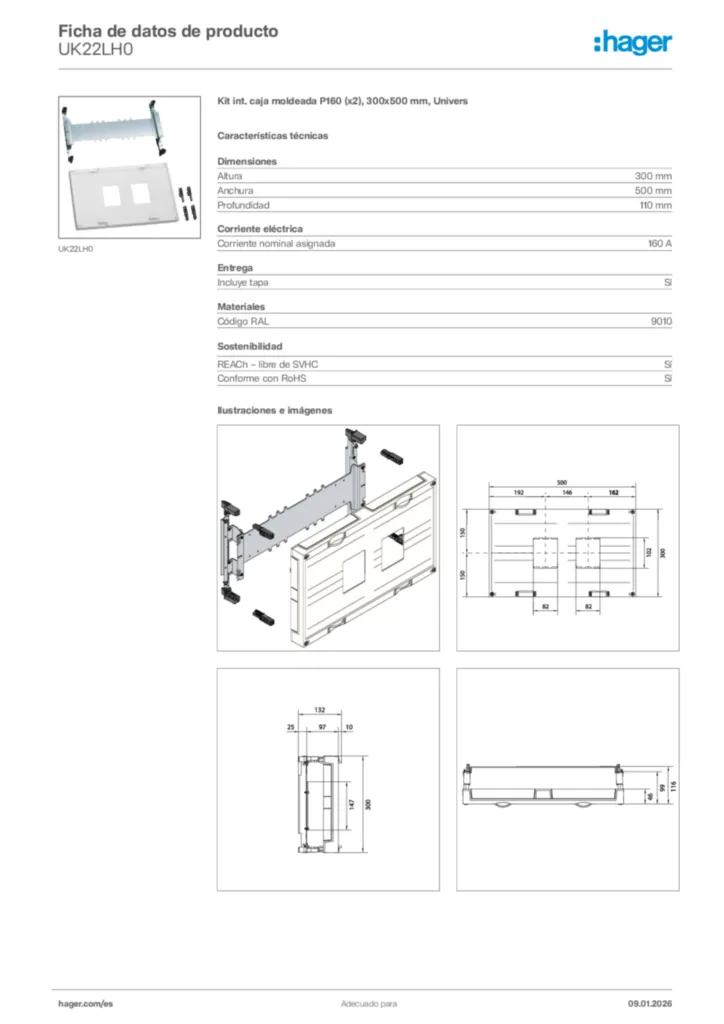 Imagen Hager Ficha de datos de producto UK22LH0 | Hager España