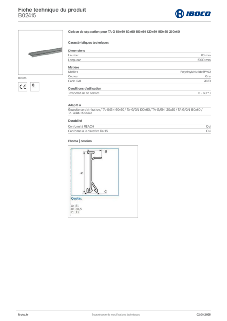 Image Iboco Fiche technique du produit B02415 | Hager France