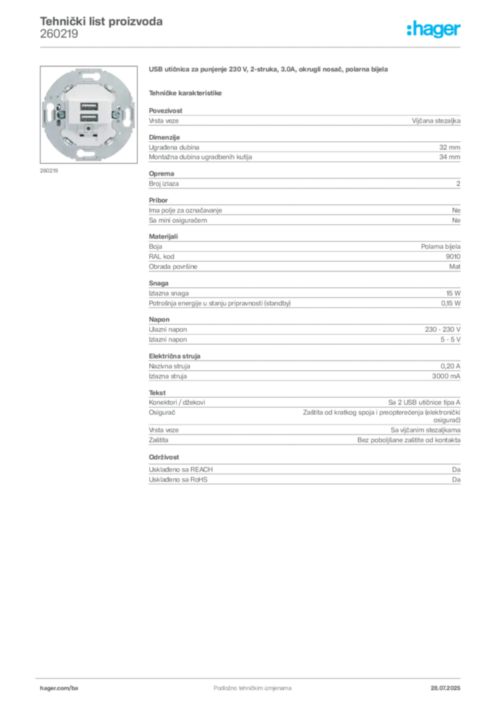 Slika Hager Product data sheet 260219  | Hager