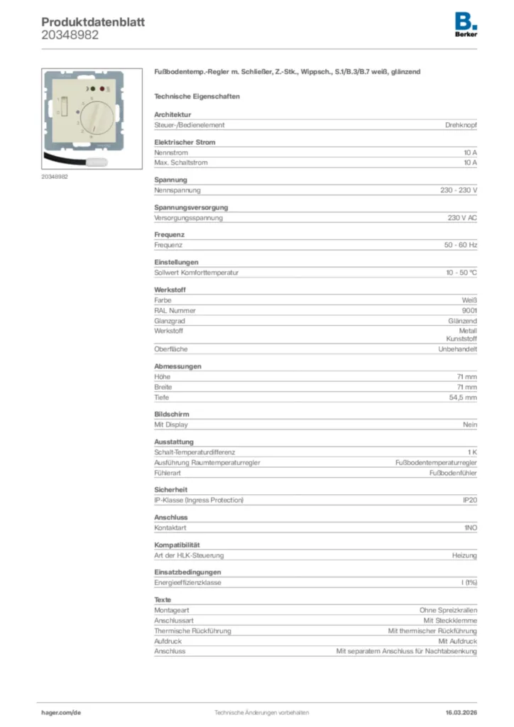 Bild Berker Produktdatenblatt 20348982 | Hager Deutschland