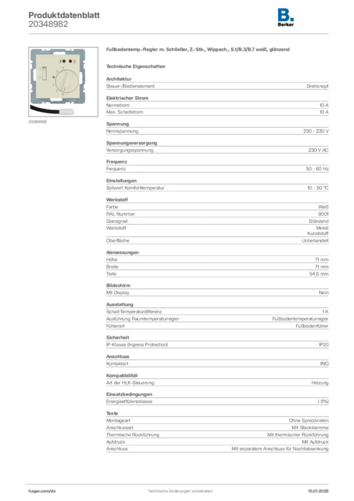 Bild Berker Produktdatenblatt 20348982 | Hager Deutschland