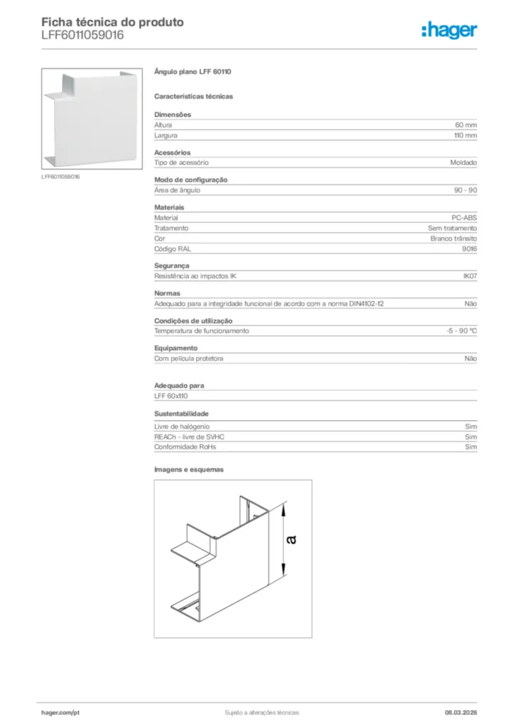 Imagem Hager Ficha técnica do produto LFF6011059016 | Hager Portugal