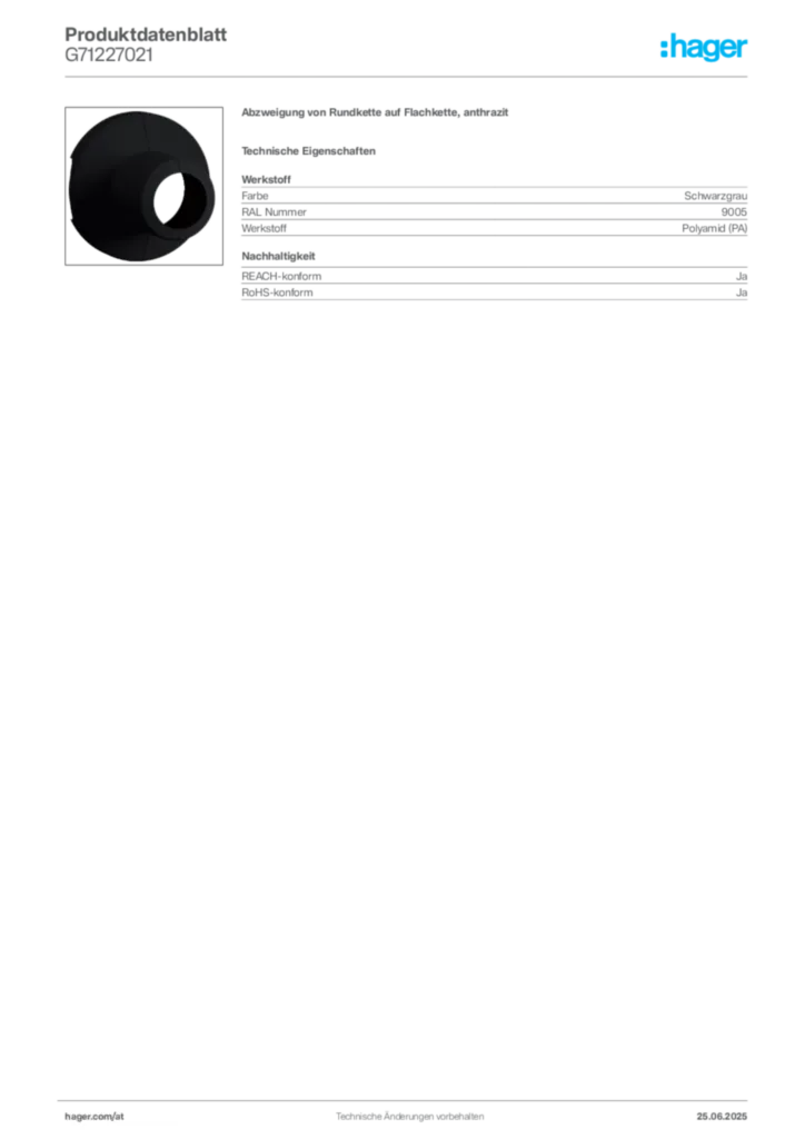 Bild Hager Produktdatenblatt G71227021 | Hager Deutschland
