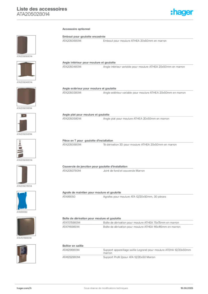 Image Hager Fiche technique du produit ATA205028014 | Hager France