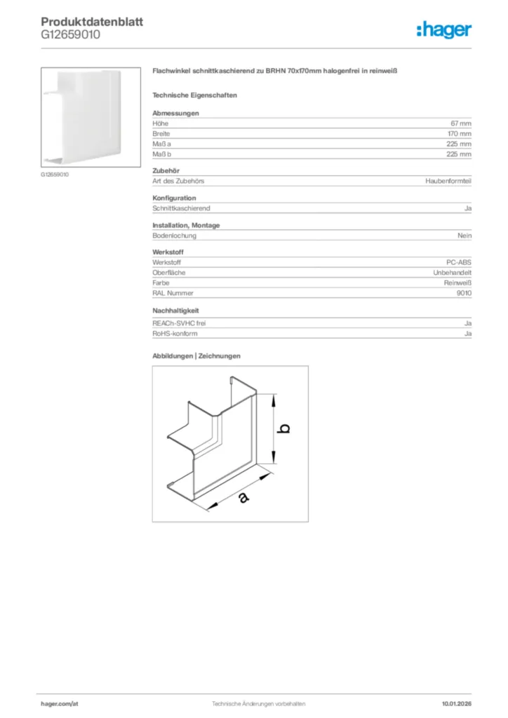 Bild Hager Produktdatenblatt G12659010 | Hager Deutschland