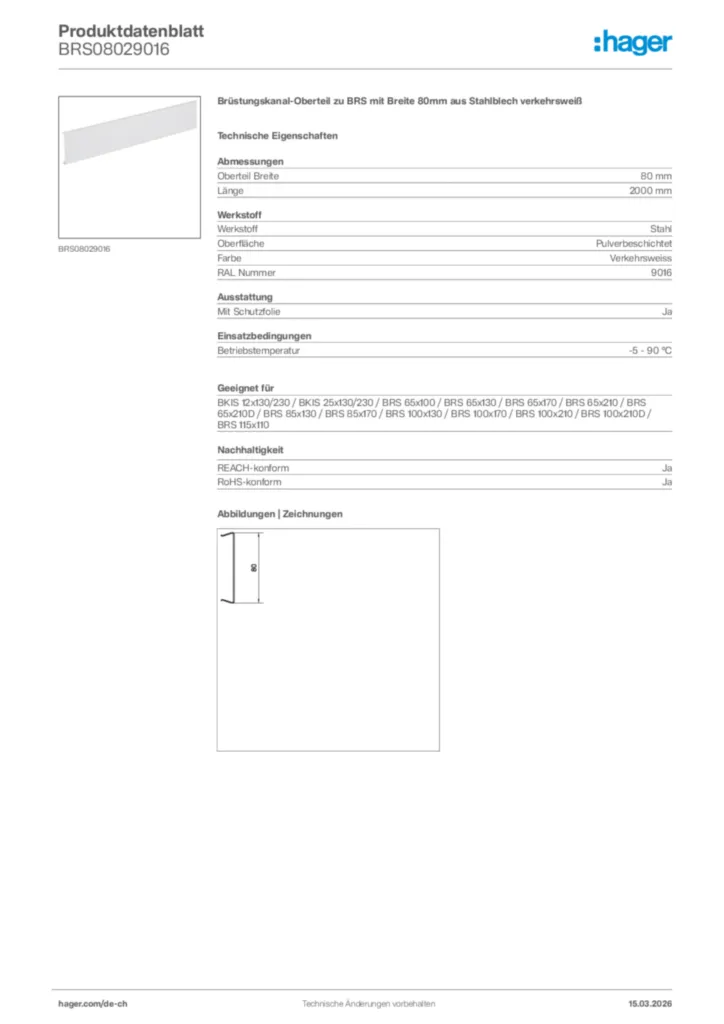 Bild Hager Produktdatenblatt BRS08029016 | Hager Schweiz