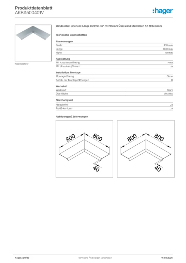 Bild Hager Produktdatenblatt AKBI1500401V | Hager Deutschland