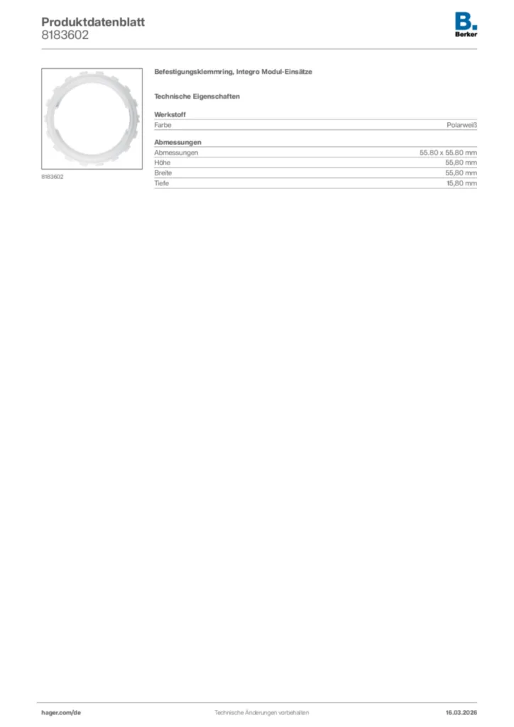 Bild Berker Produktdatenblatt 8183602 | Hager Deutschland
