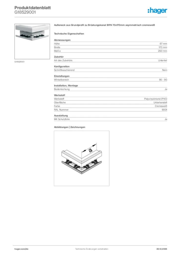 Bild Hager Produktdatenblatt G18529001 | Hager Deutschland