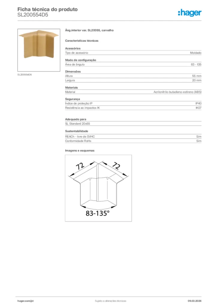 Imagem Hager Ficha técnica do produto SL200554D5 | Hager Portugal