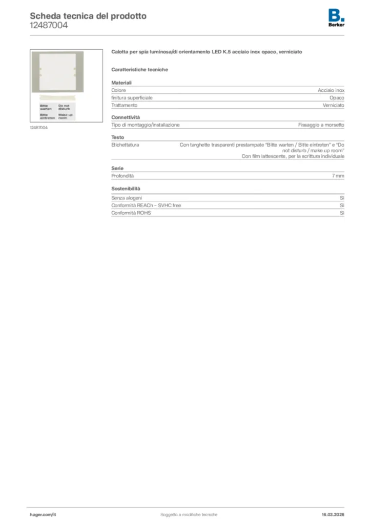 Immagine Berker Scheda tecnica del prodotto 12487004 | Hager Italia