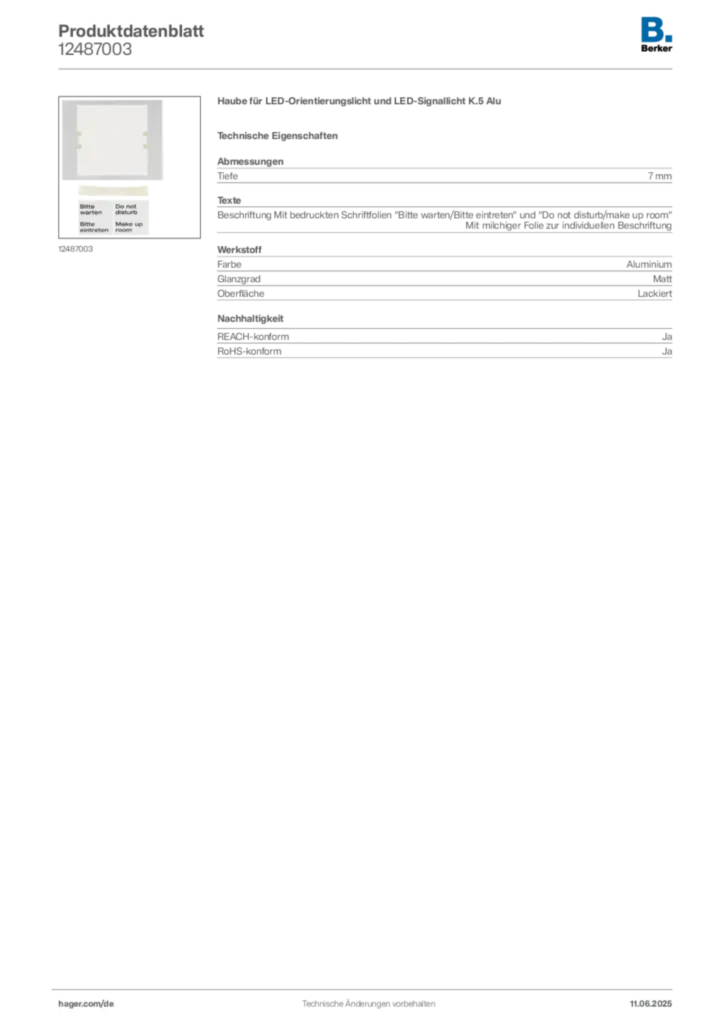 Berker Produktdatenblatt 12487003