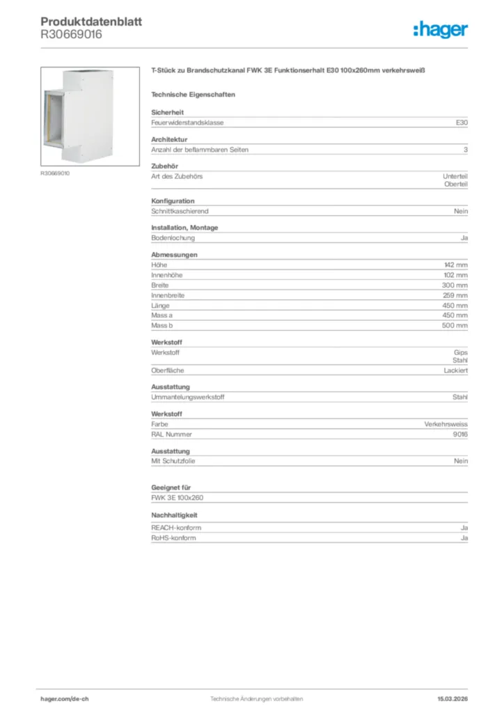 Bild Hager Produktdatenblatt R30669016 | Hager Schweiz