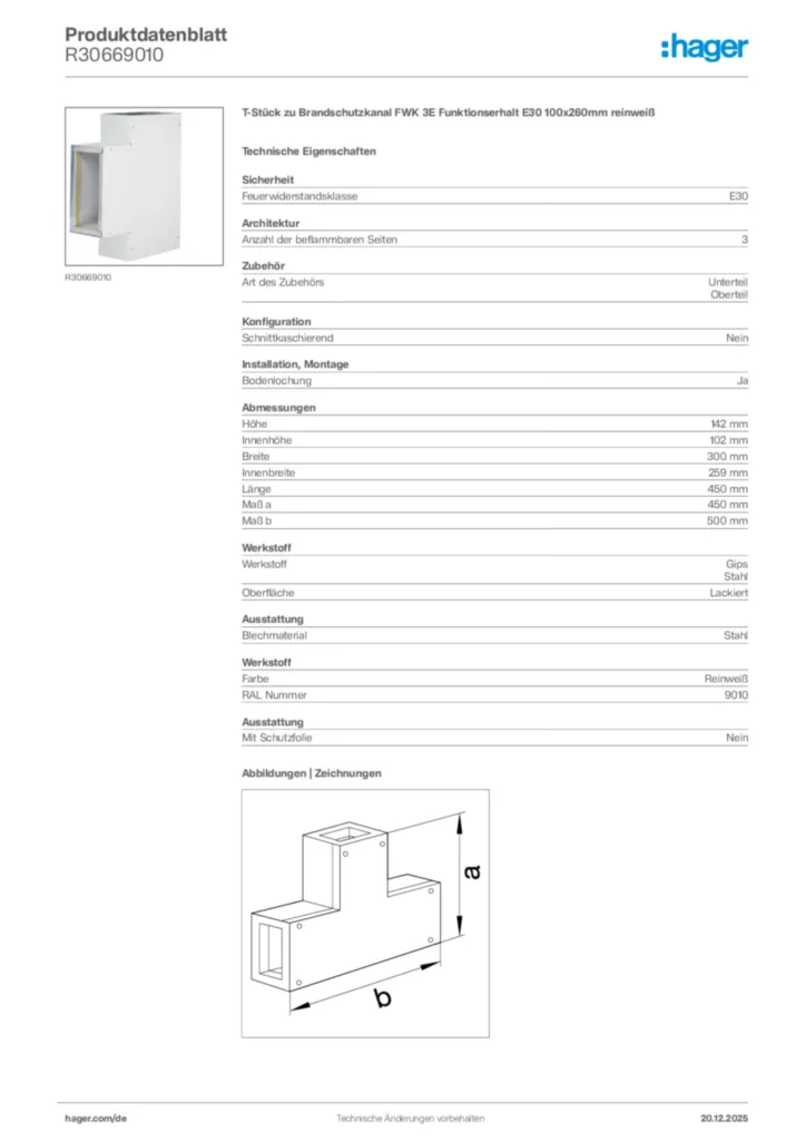 Bild Hager Produktdatenblatt R30669010 | Hager Deutschland