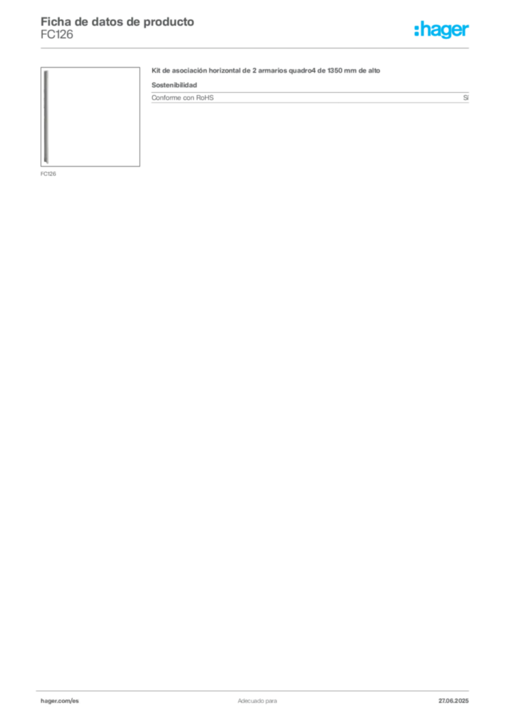Imagen Hager Ficha de datos de producto FC126 | Hager España