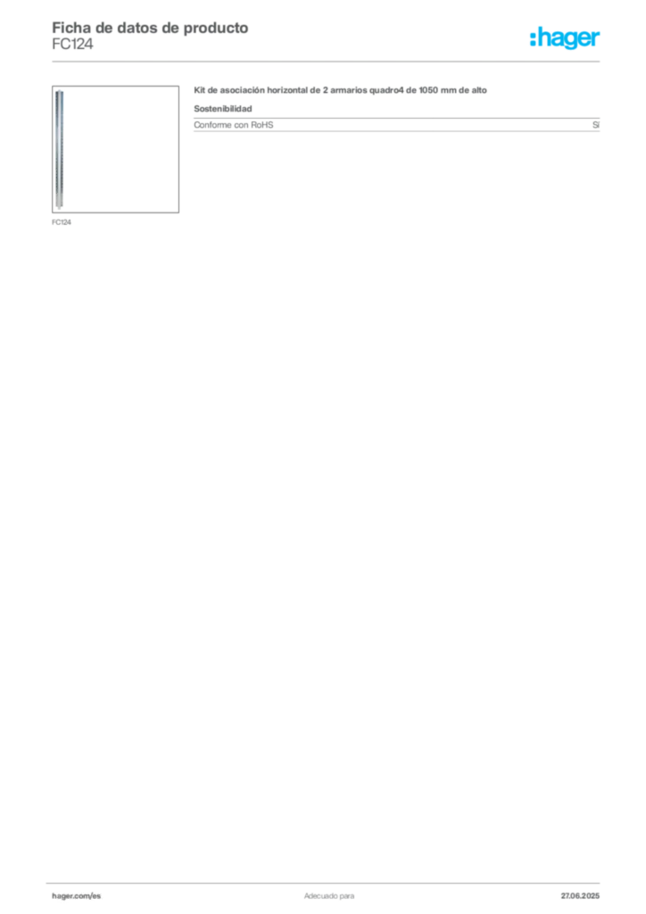 Imagen Hager Ficha de datos de producto FC124 | Hager España