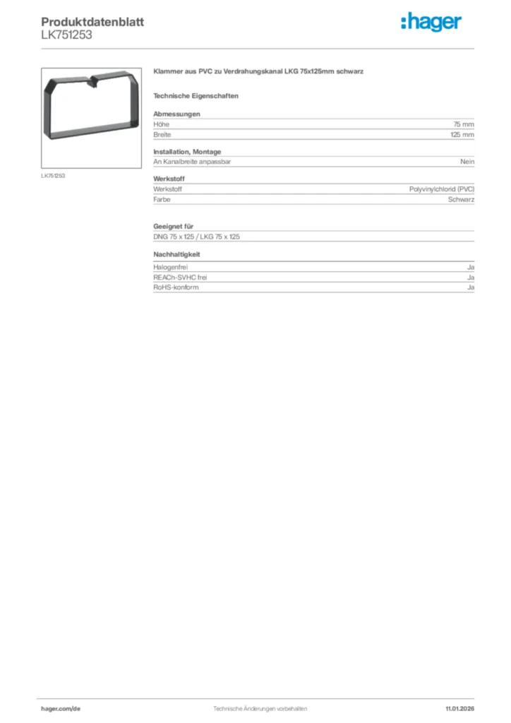 Bild Hager Produktdatenblatt LK751253 | Hager Deutschland