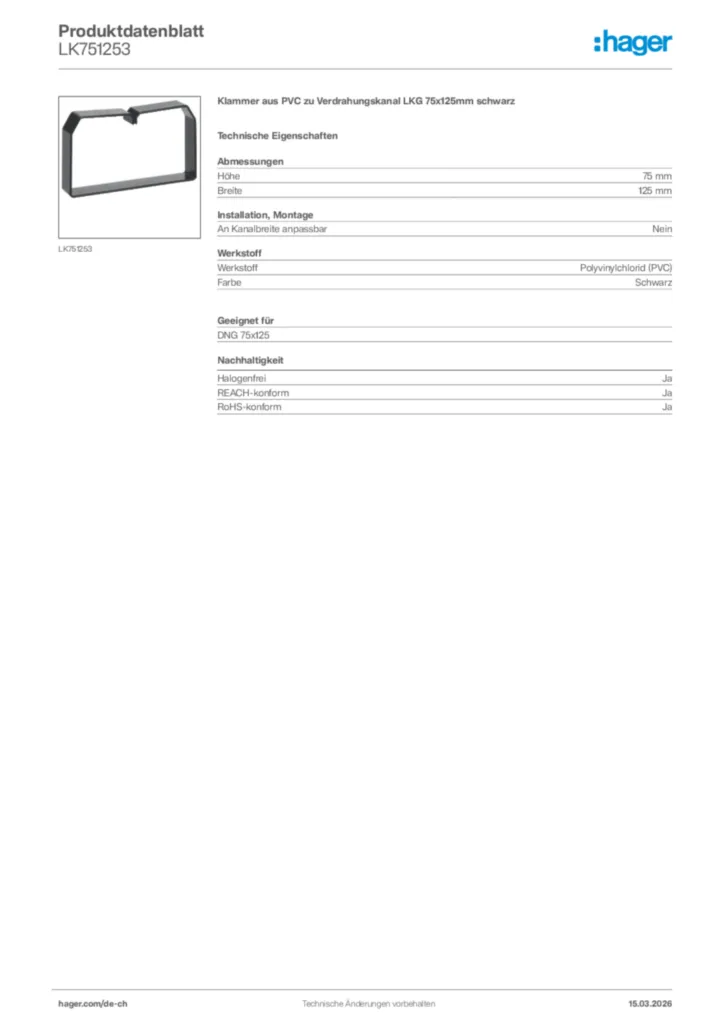 Bild Hager Produktdatenblatt LK751253 | Hager Schweiz