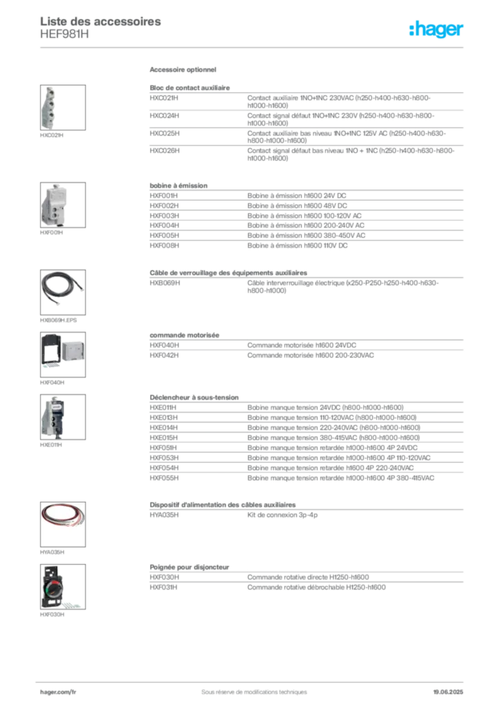 Image Hager Fiche technique du produit HEF981H | Hager France